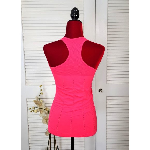 FABLETICS Women's Hot Pink Perforated Panel Delta Seamless Racerback Sz S 1475 - Picture 5 of 11